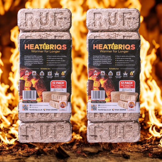 2 packs of 12 HeatBriqs Firewood Briquettes