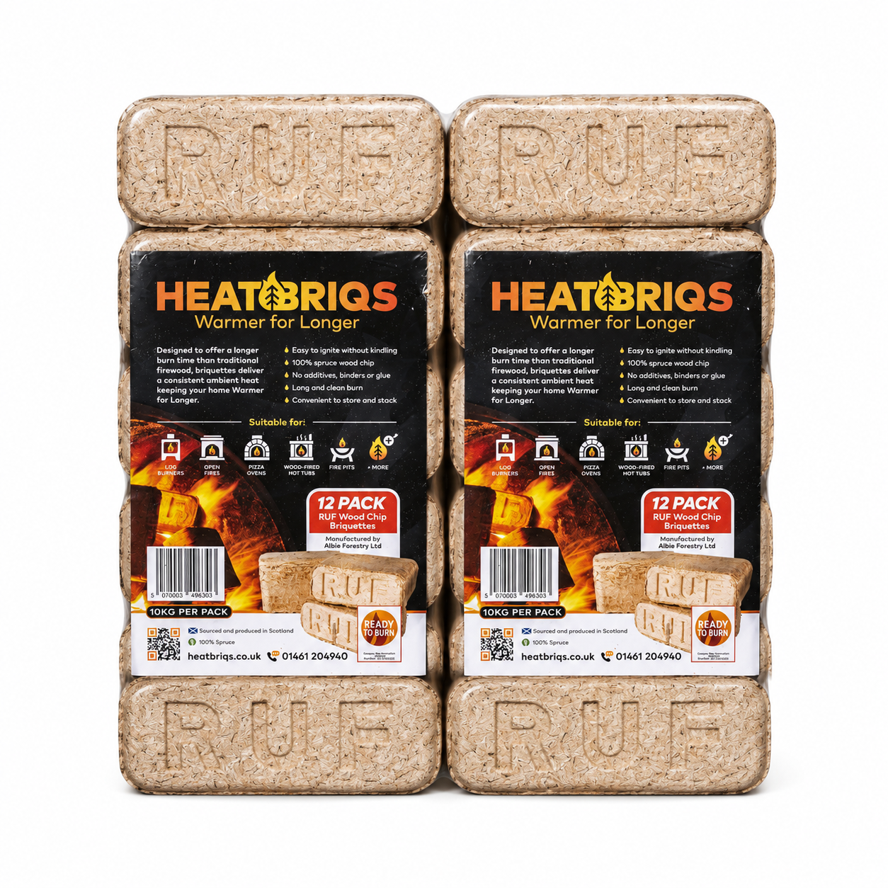 Two packs of 12 firewood briquettes