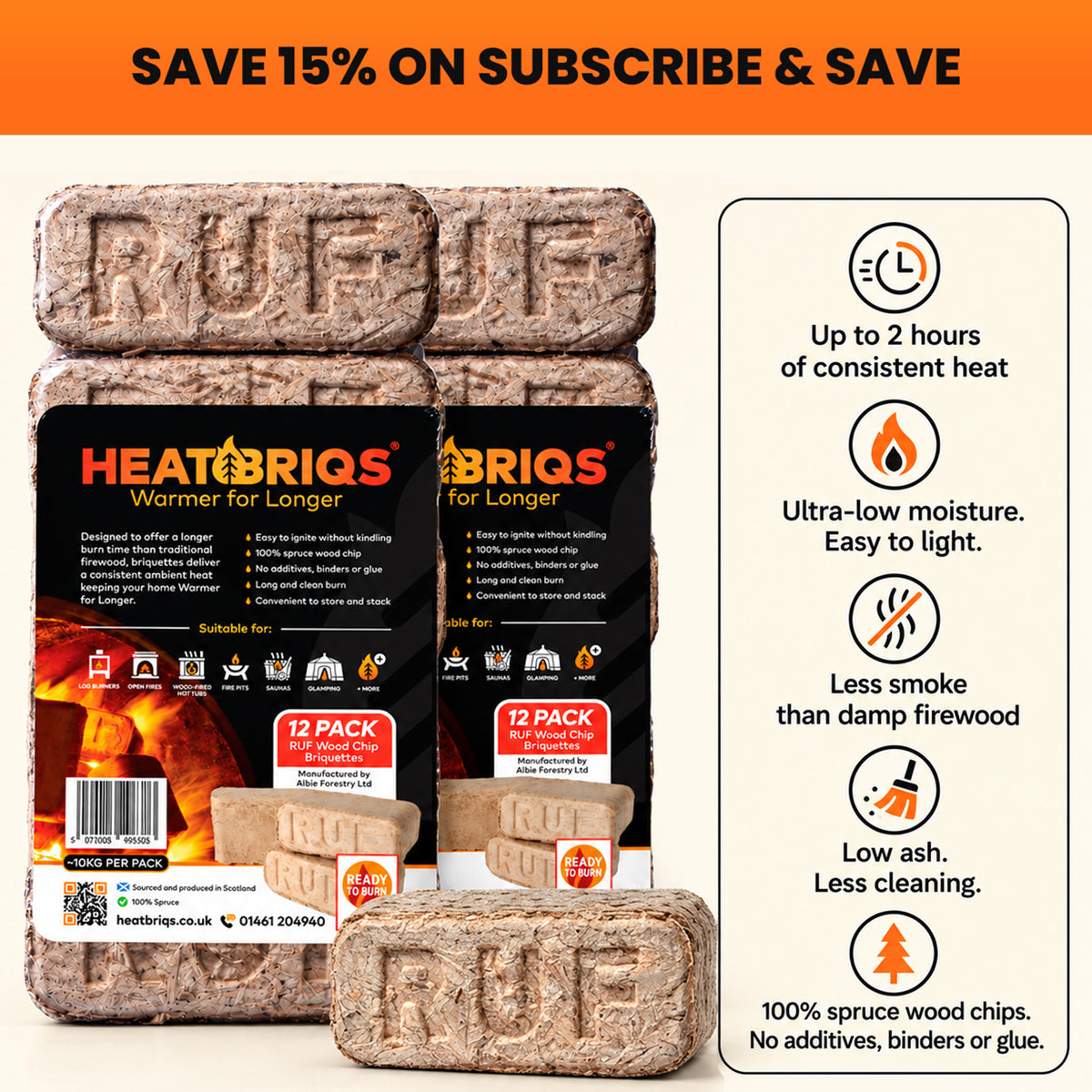 HeatBriqs Firewood Briquettes