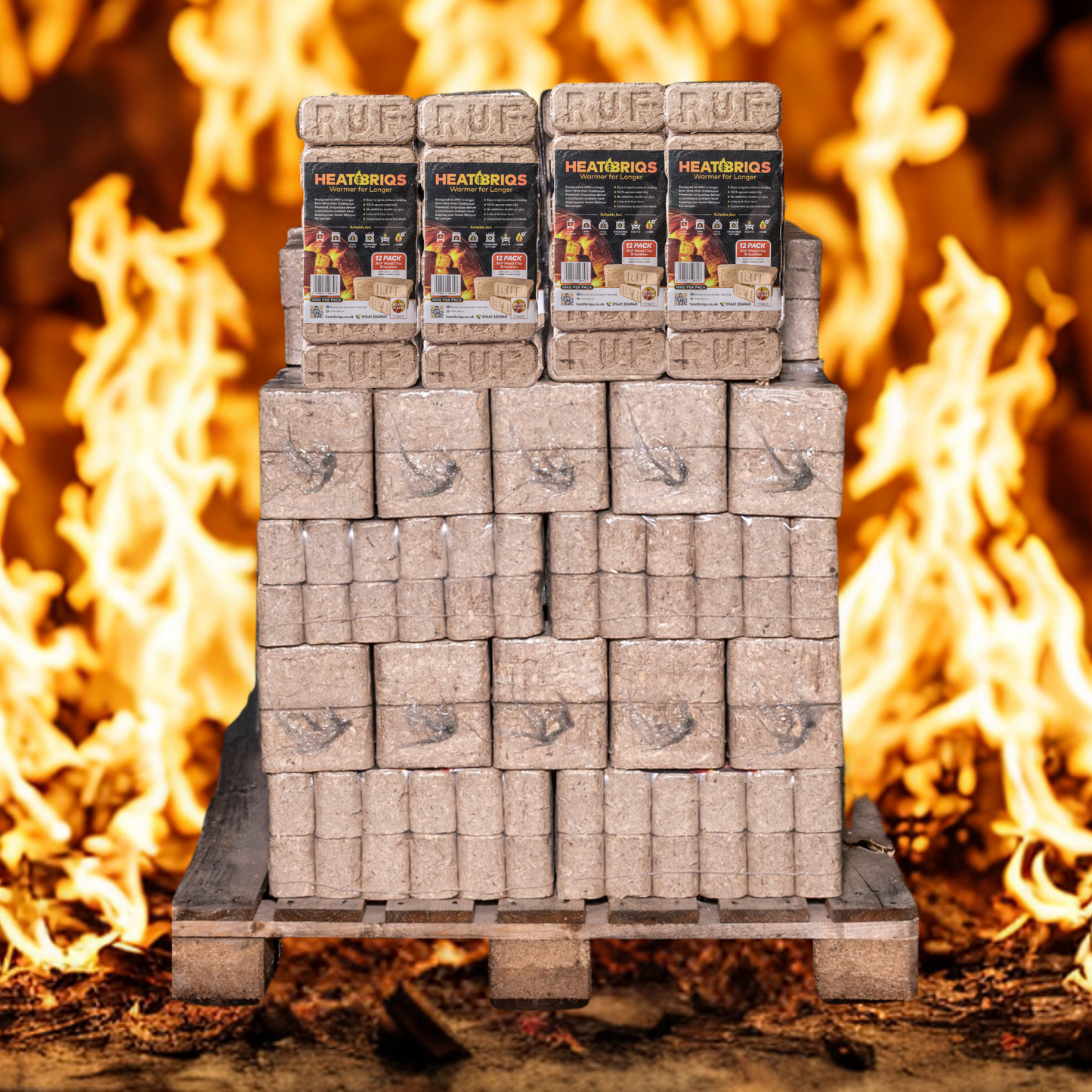3/4 Pallet HeatBriqs Firewood Briquettes